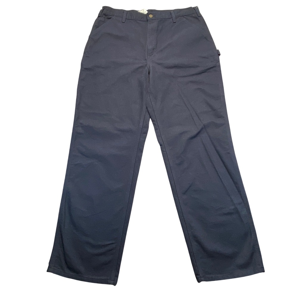 Carhartt Mens Black Canvas Utility Work Pants Hammer Loop 38x34